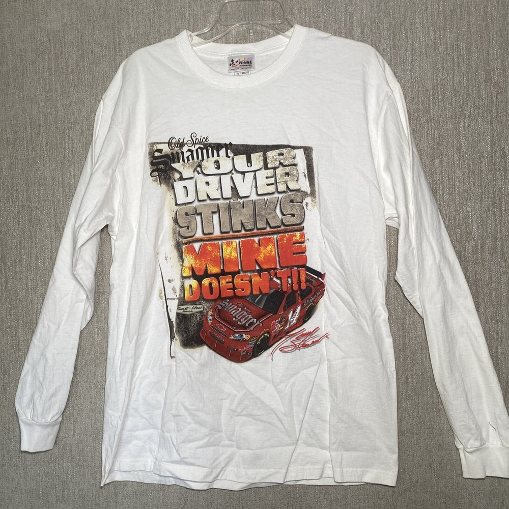 Chase Authentics Nascar Womens Long Sleeve Shirt White XL Cotton Tony‎ Stewart